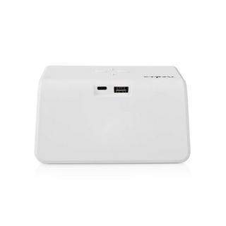 Nedis  Caricabatterie wireless per sveglia | certificato Qi | 5 / 7,5 / 10 / 15 W | USB A-Tap | Luce notturna | 2 orari di allarme | Funzione Snooze 