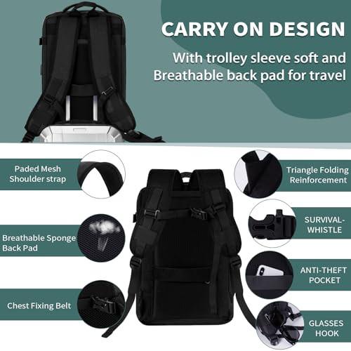 Only-bags.store Handgepäck Rucksack Laptop wasserdicht Reise-Rucksack gross mit USB-Anschluss  