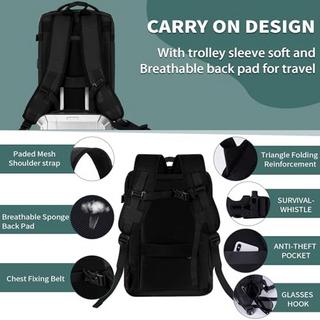 Only-bags.store Handgepäck Rucksack Laptop wasserdicht Reise-Rucksack gross mit USB-Anschluss  