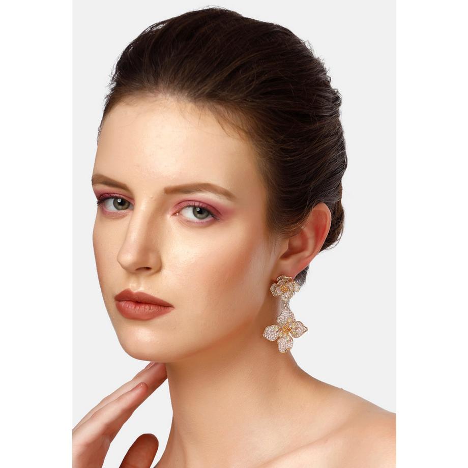 AVANT-GARDE PARIS  Diva Zweistufige Florale Tropfenohrringe 