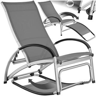 Tectake Chaise longue AVIGNON 2-en-1 fonction comme chaise longue ou fauteuil à bascule  