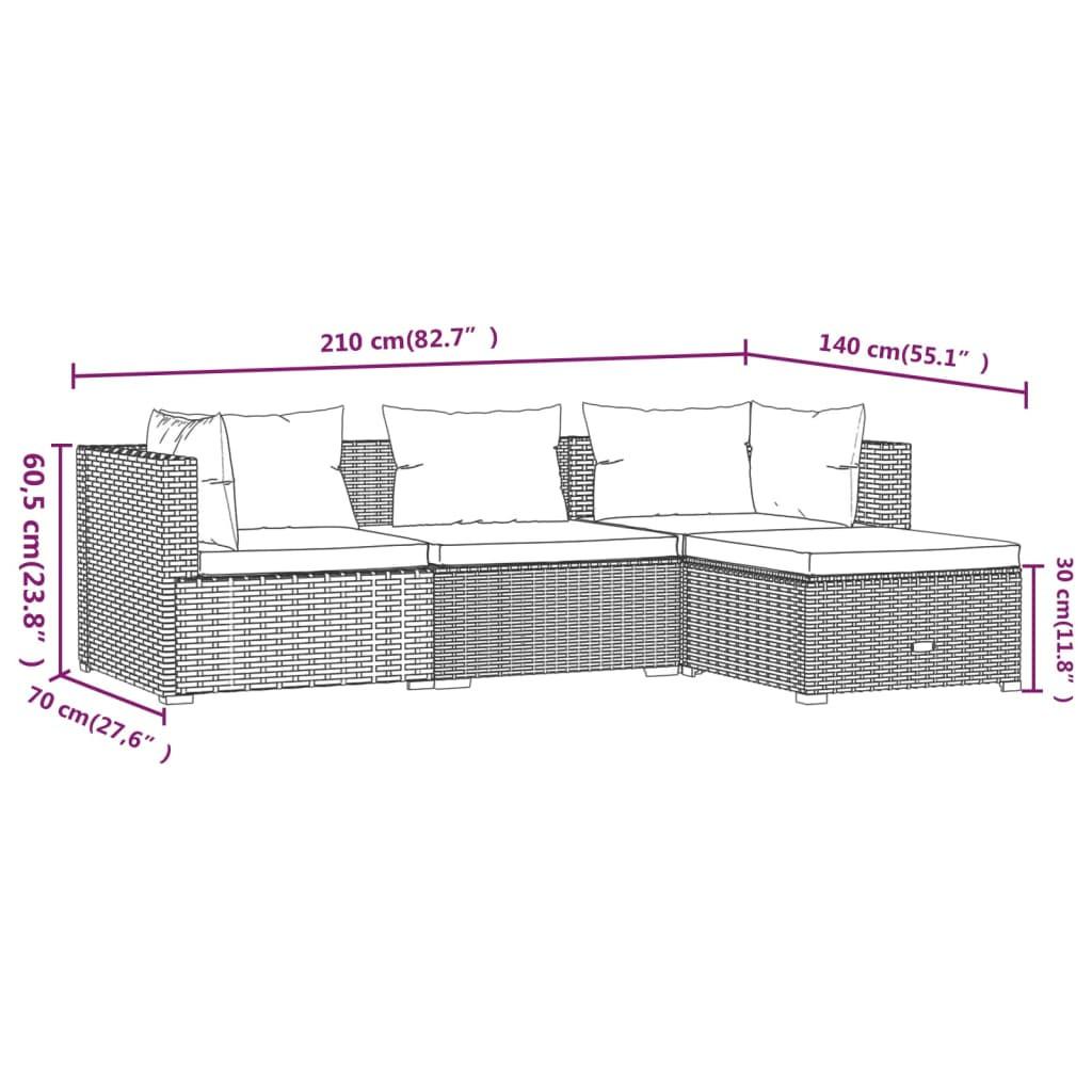 VidaXL set salotto da giardino Polirattan  