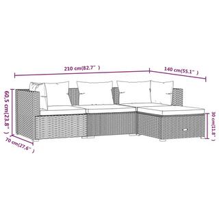 VidaXL set salotto da giardino Polirattan  