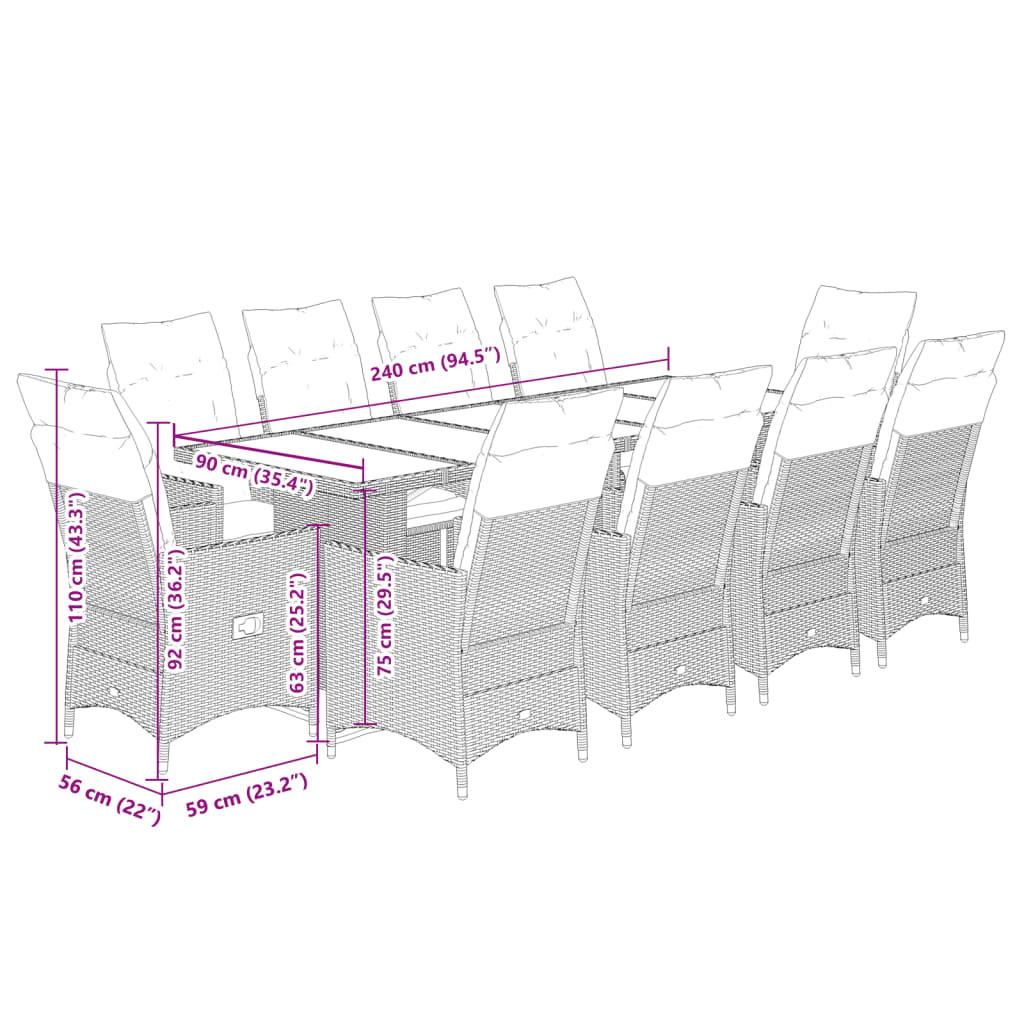 VidaXL set da bistrò Polirattan  