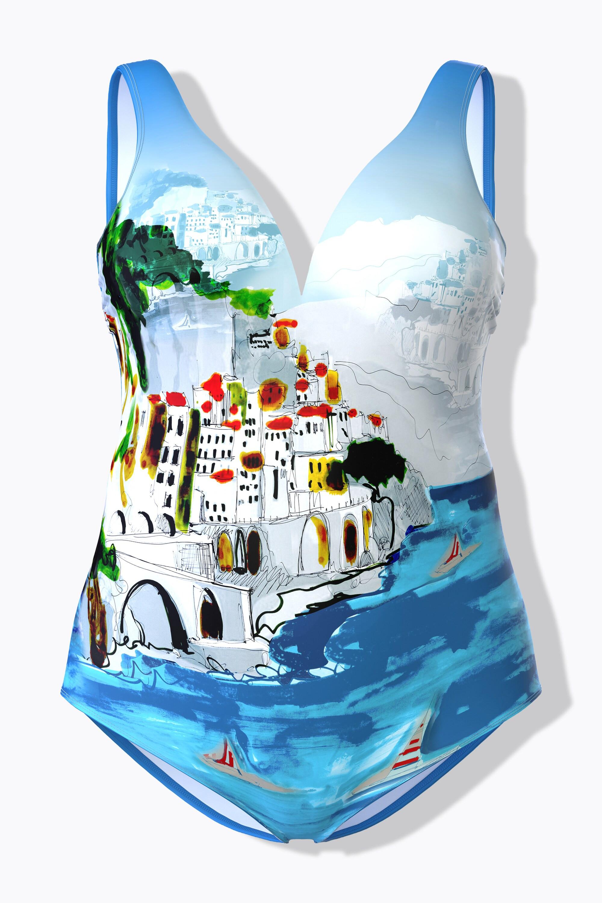 Ulla Popken Costume da bagno Positano con scollo a V e coppe morbide  