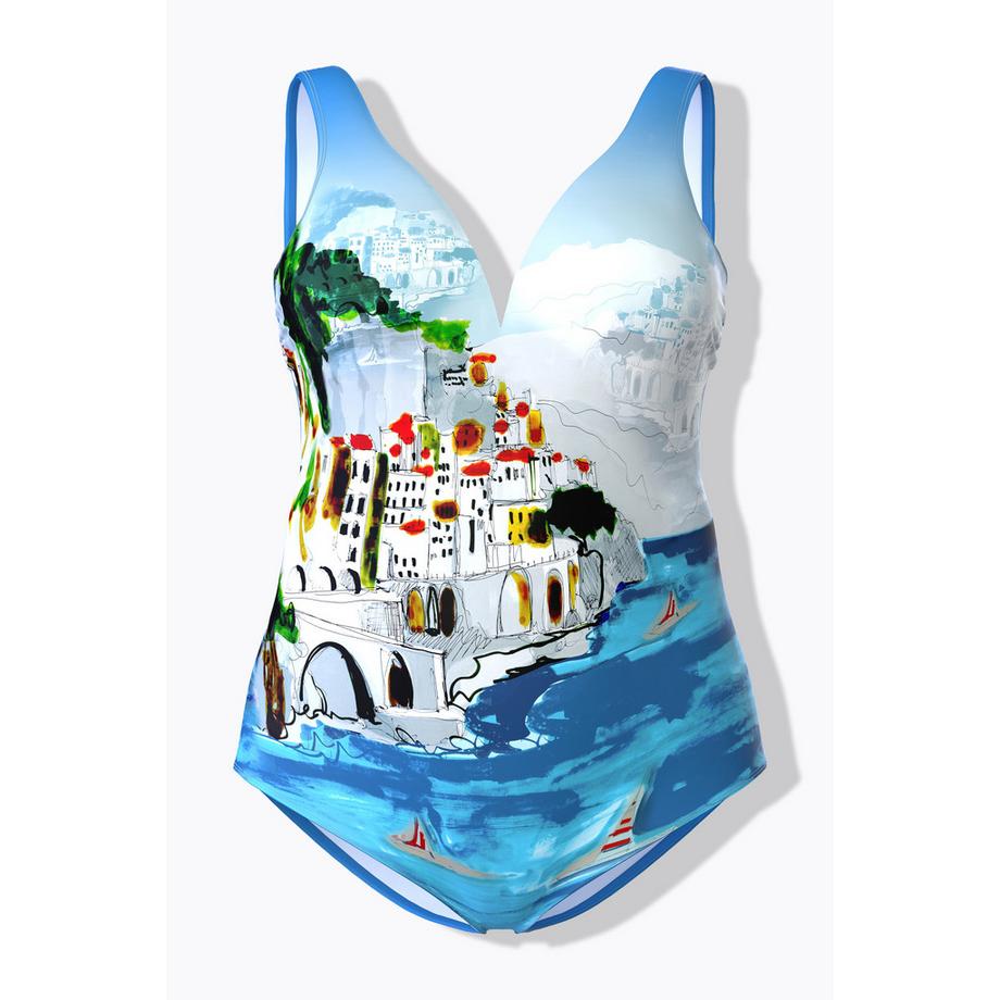 Ulla Popken Maillot de bain Positano à bonnets souples décolleté en V  