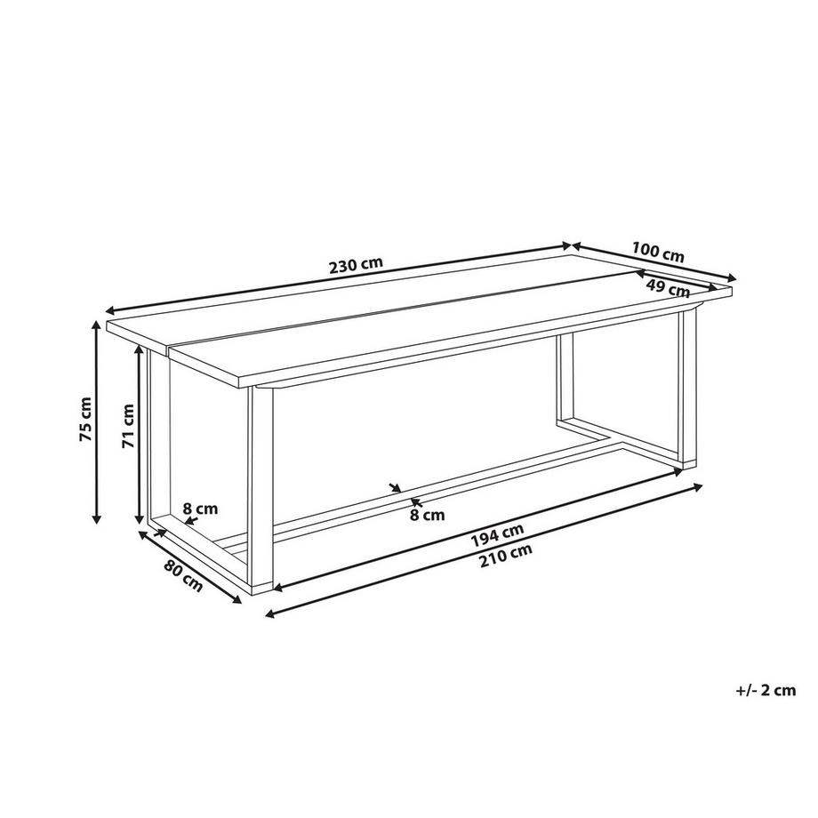 Beliani Gartentisch aus Akazienholz  AZZANELLO  