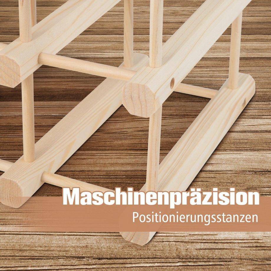 B2X Portabottiglie in legno, portabottiglie, portabottiglie per 36 bottiglie, portabottiglie, portabottiglie vino, naturale  