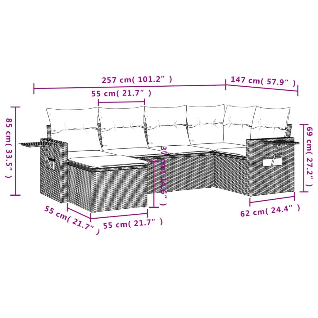 VidaXL set divano da giardino Polirattan  