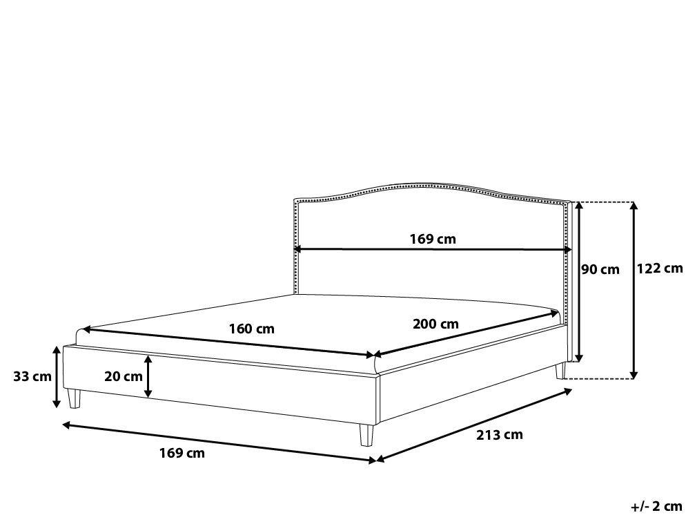 Beliani Bett mit Lattenrost aus Polyester Retro MONTPELLIER  