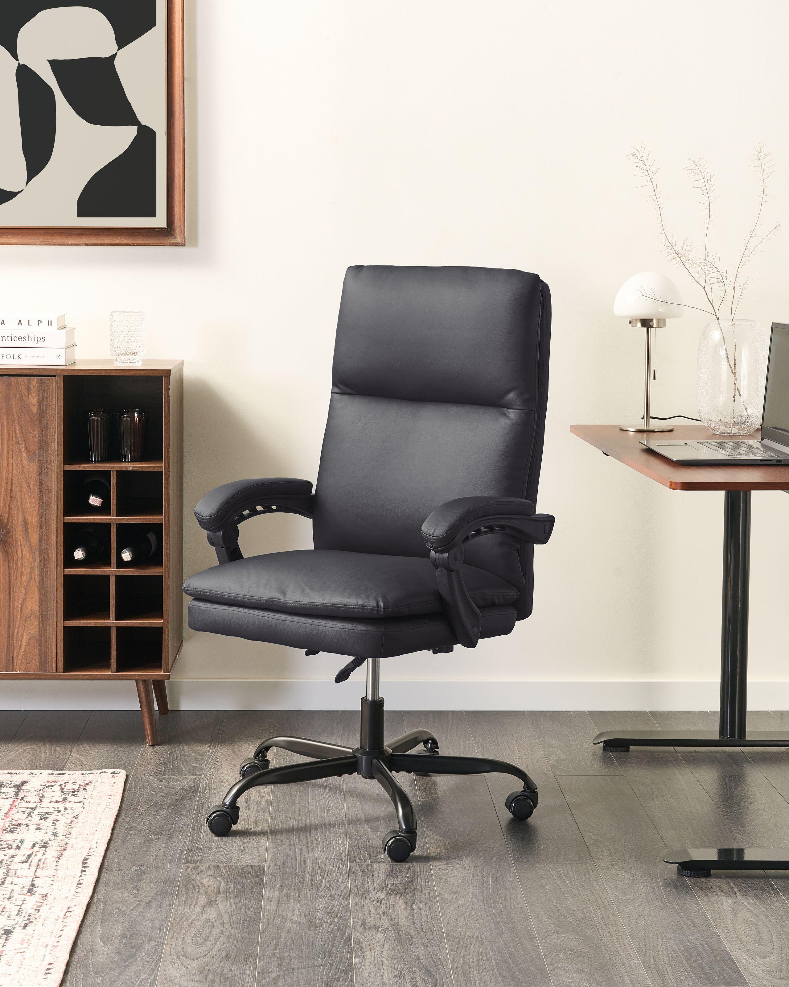 Beliani Poltrona da scrivania en Pelle sintetica Classico SERENE  