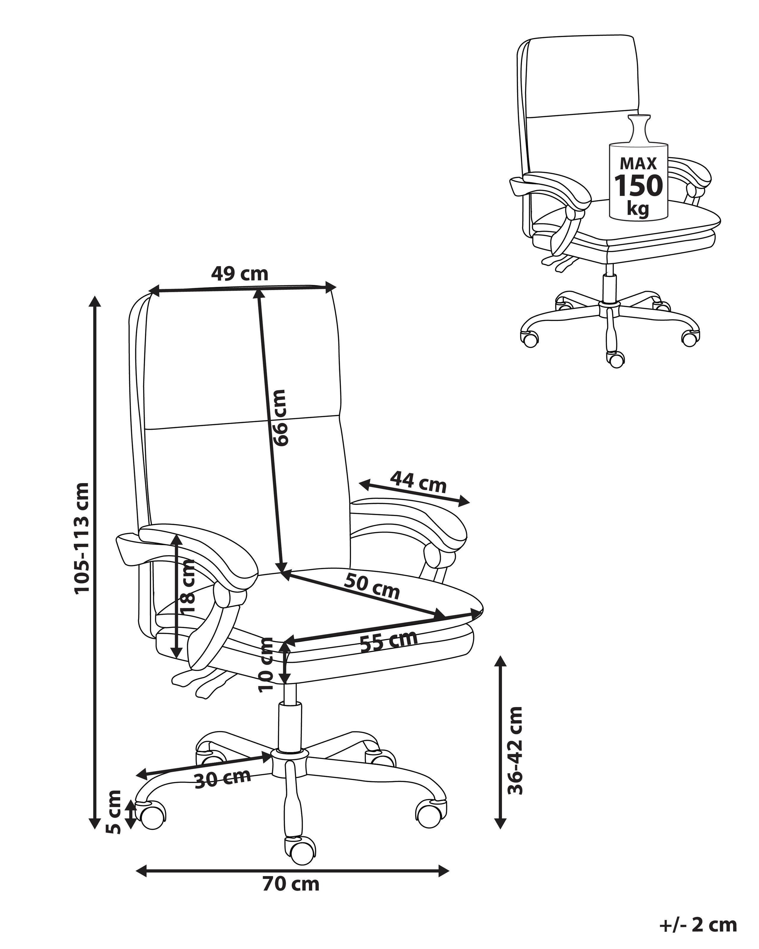 Beliani Poltrona da scrivania en Pelle sintetica Classico SERENE  