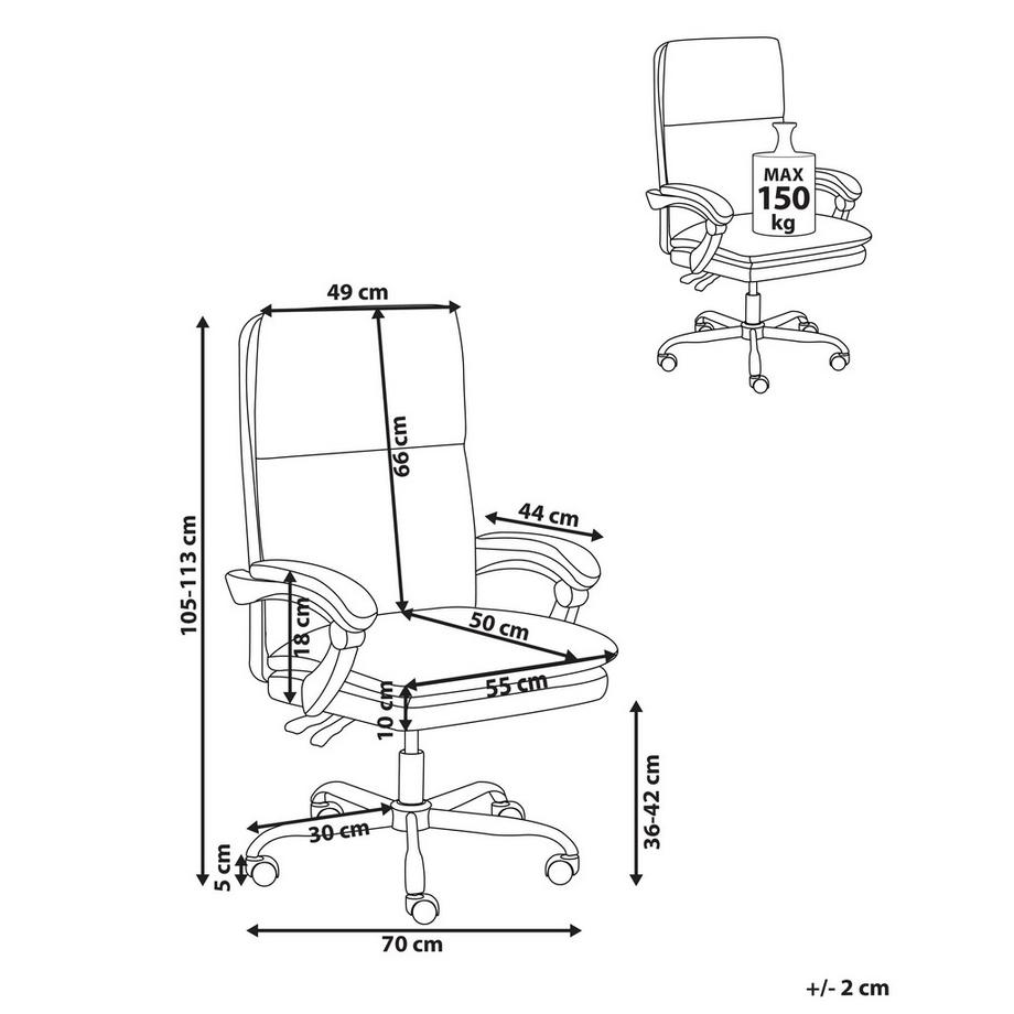Beliani Poltrona da scrivania en Pelle sintetica Classico SERENE  