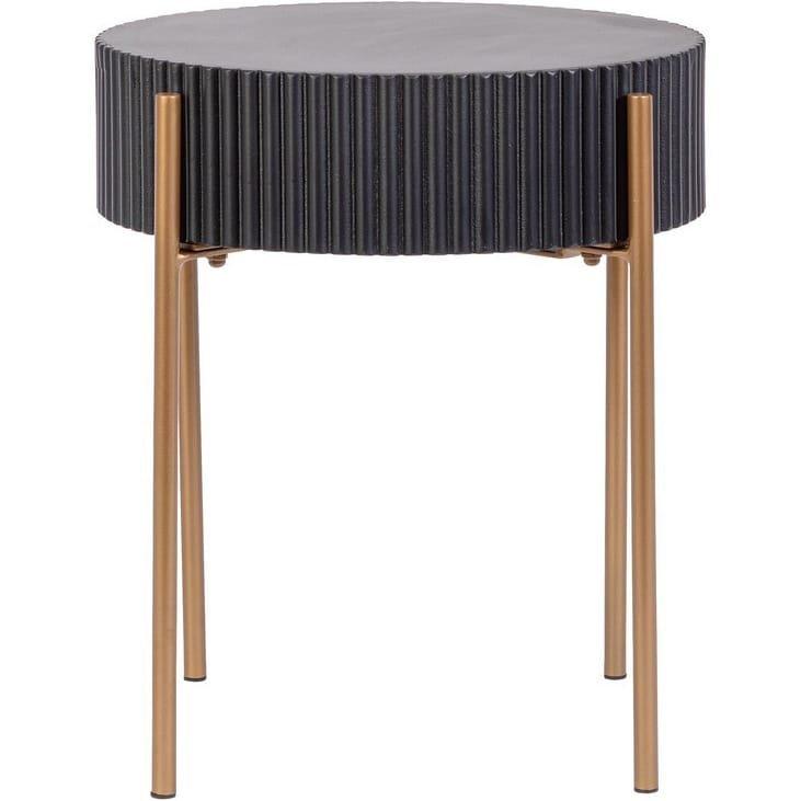 mutoni Table basse Darcy laiton noir ronde 40  