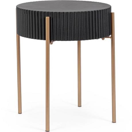 mutoni Table basse Darcy laiton noir ronde 40  