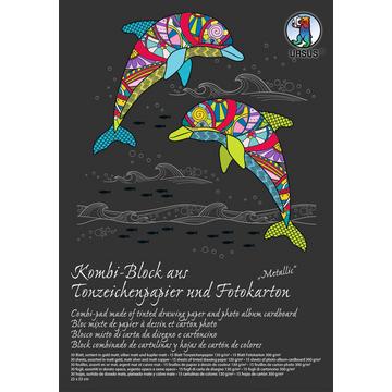 URSUS Kombi-Block 23x33cm 7770098SE 130g+300g. 25 Farben 30 Blatt