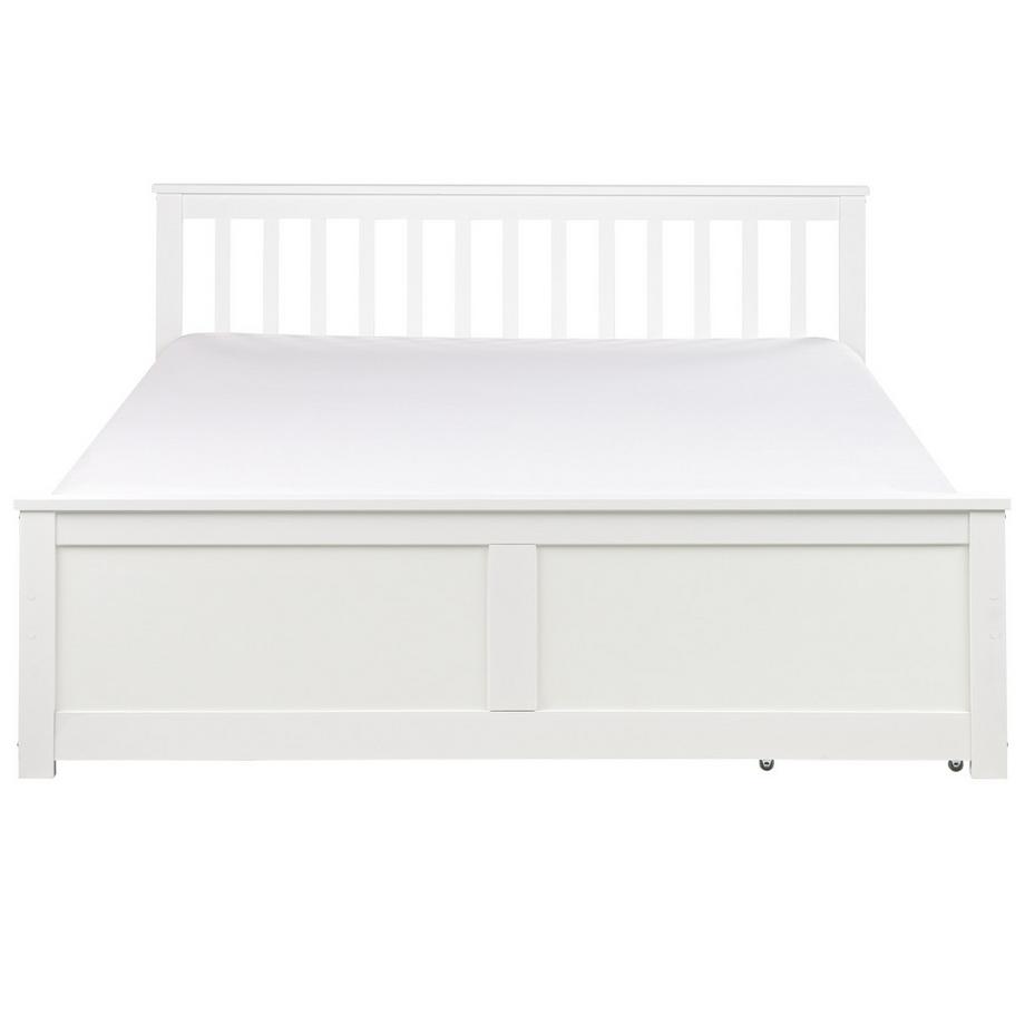 Beliani Bett mit Schubladen aus Kiefernholz  OLENDON  