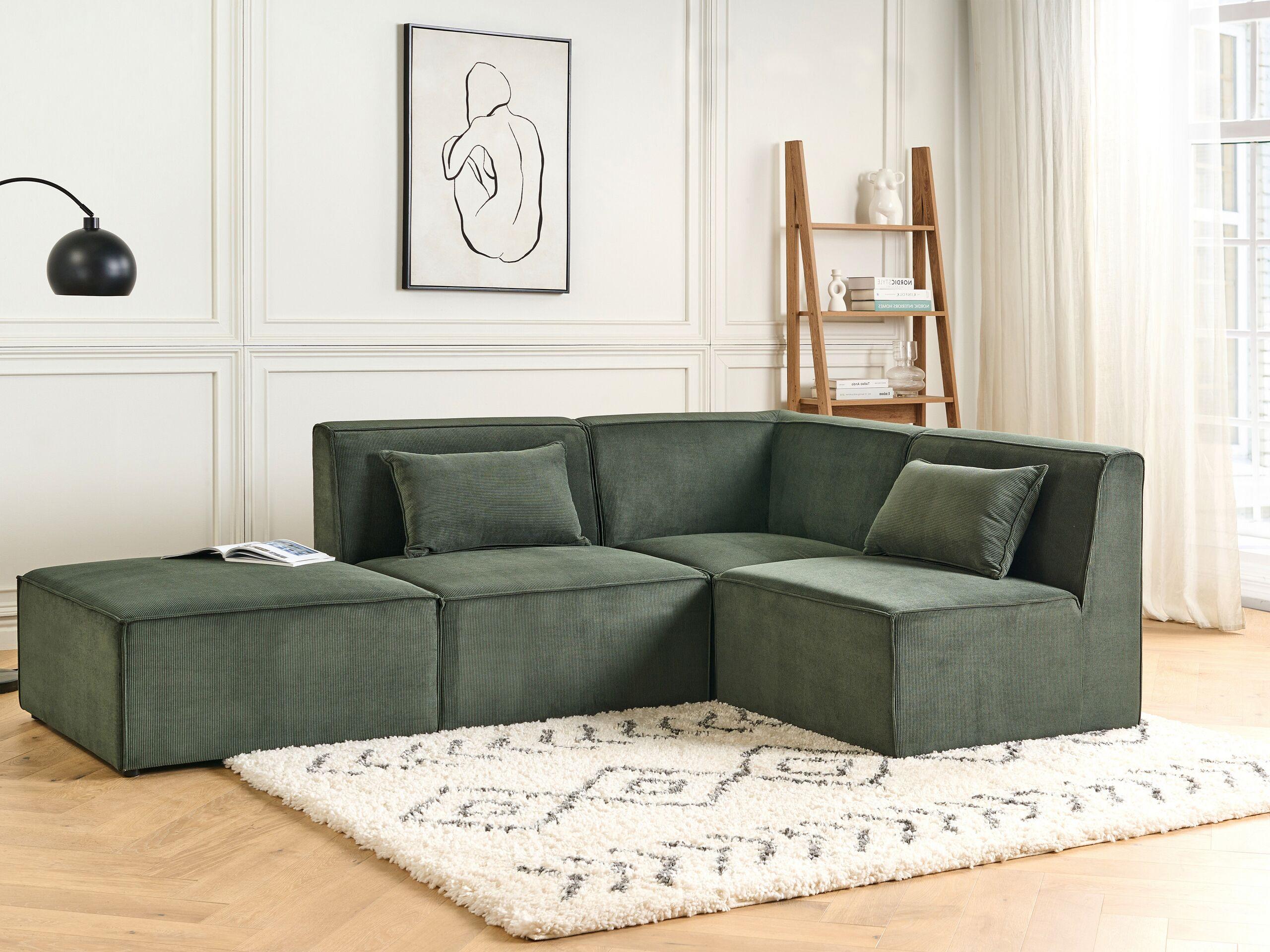 Beliani Sofa mit Ottomane aus Cord Modern LEMVIG  