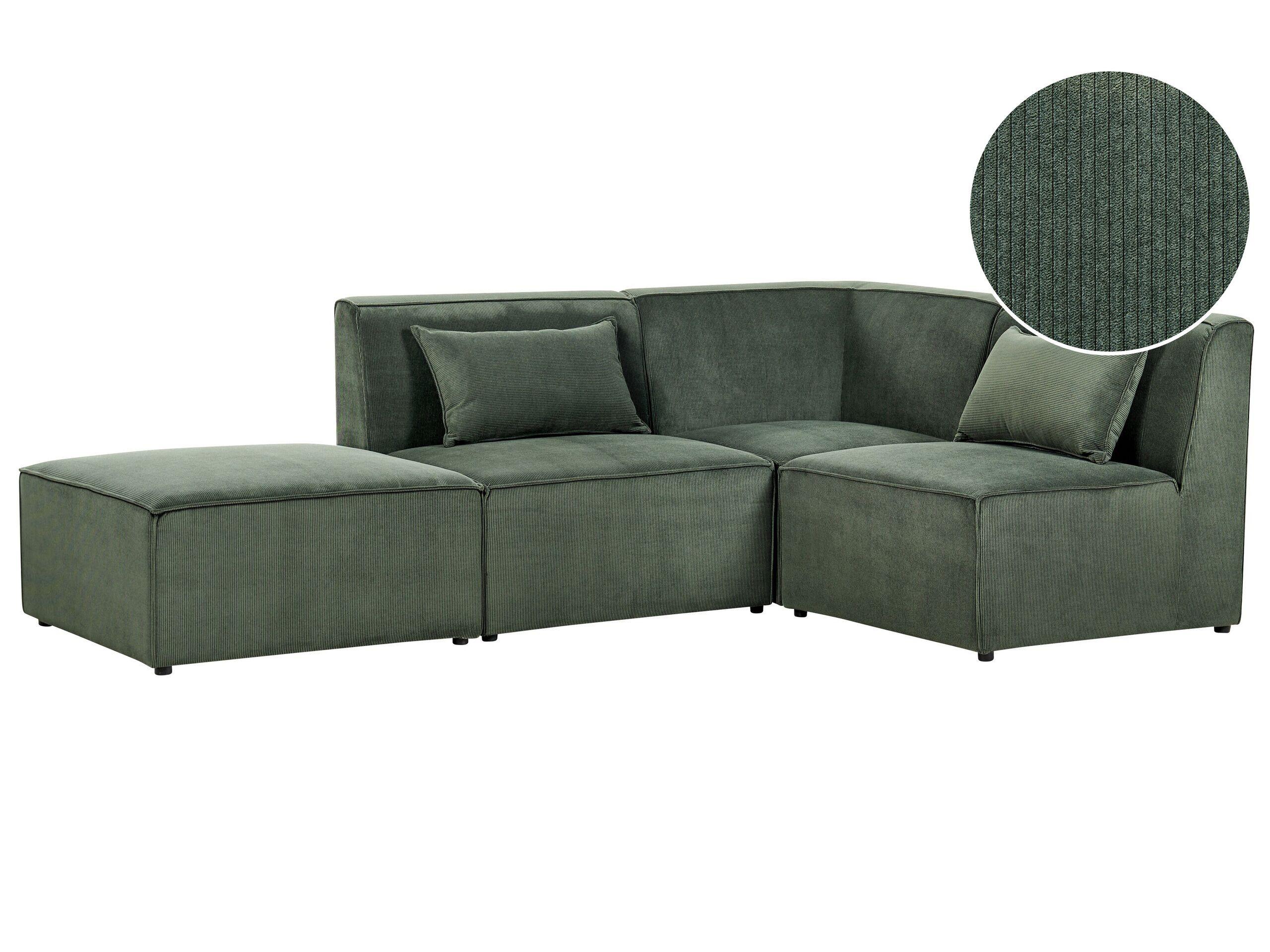 Beliani Sofa mit Ottomane aus Cord Modern LEMVIG  