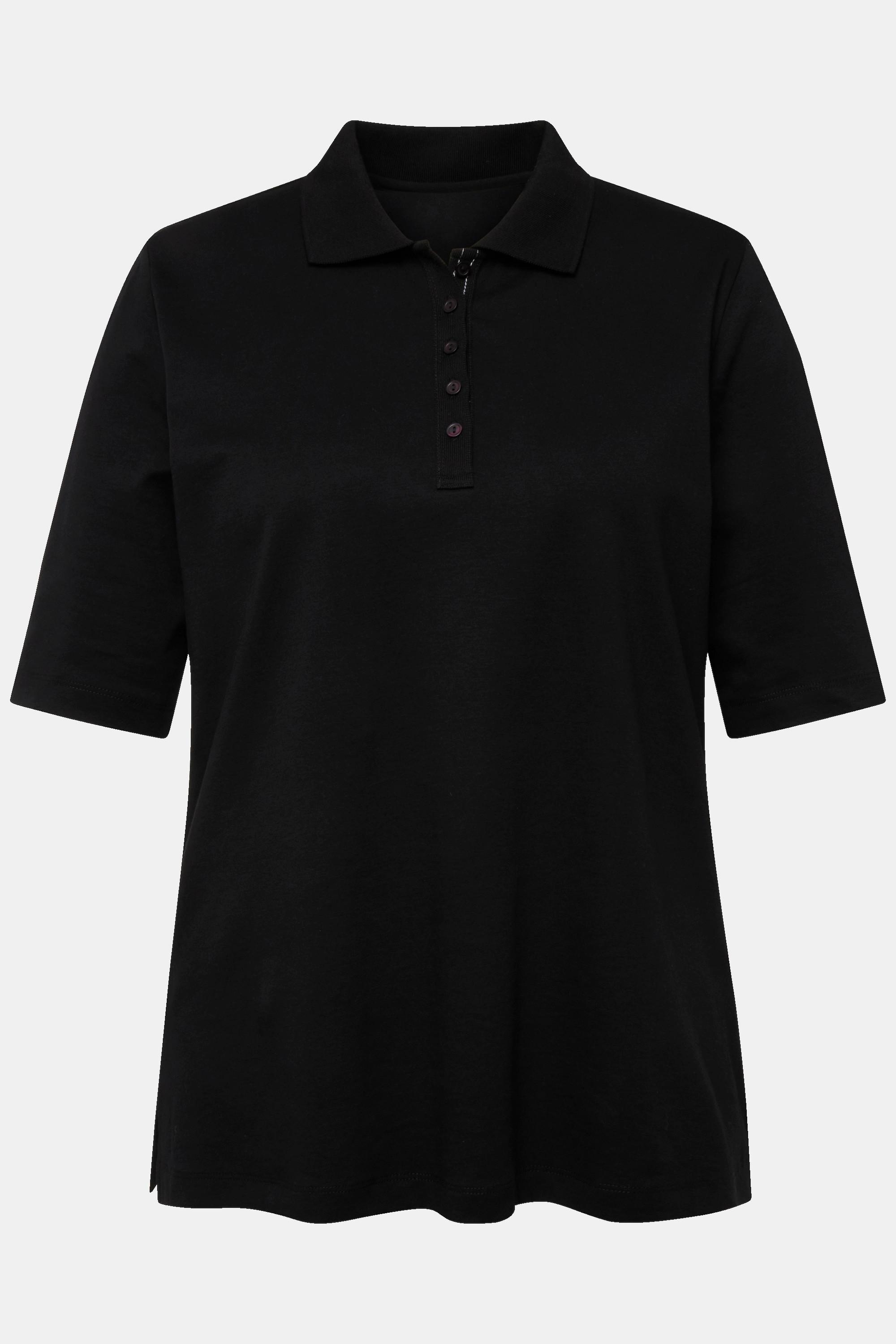 Ulla Popken  Poloshirt, Classic, Polokragen, Halbarm, Pima Cotton 