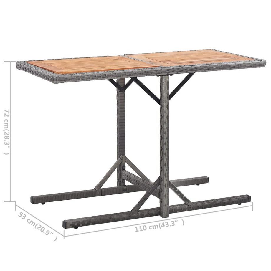 VidaXL Table d'extérieur rotin synthétique  