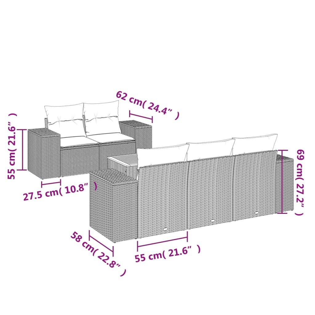 VidaXL Ensemble de canapés de jardin rotin synthétique  