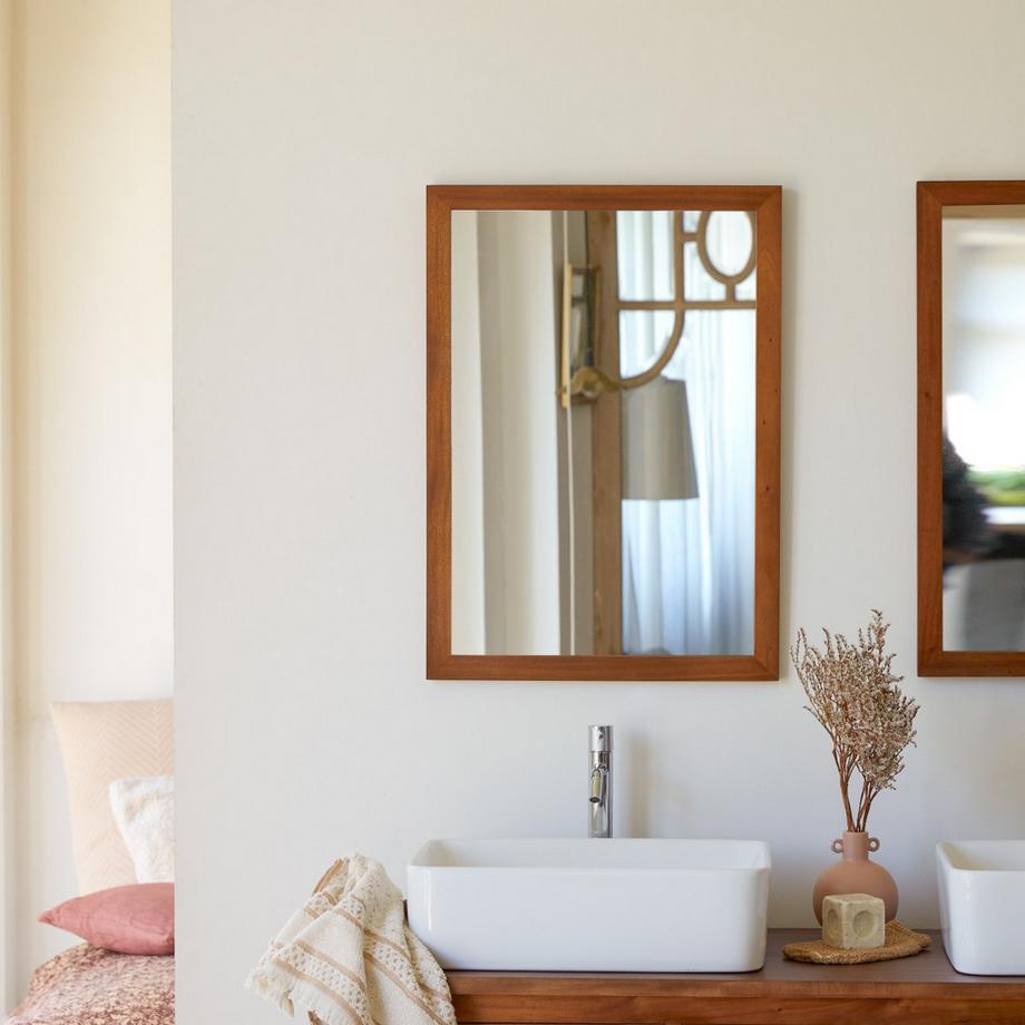 Spiegel aus Akazienholzrahmen 70x50 cm Loggia