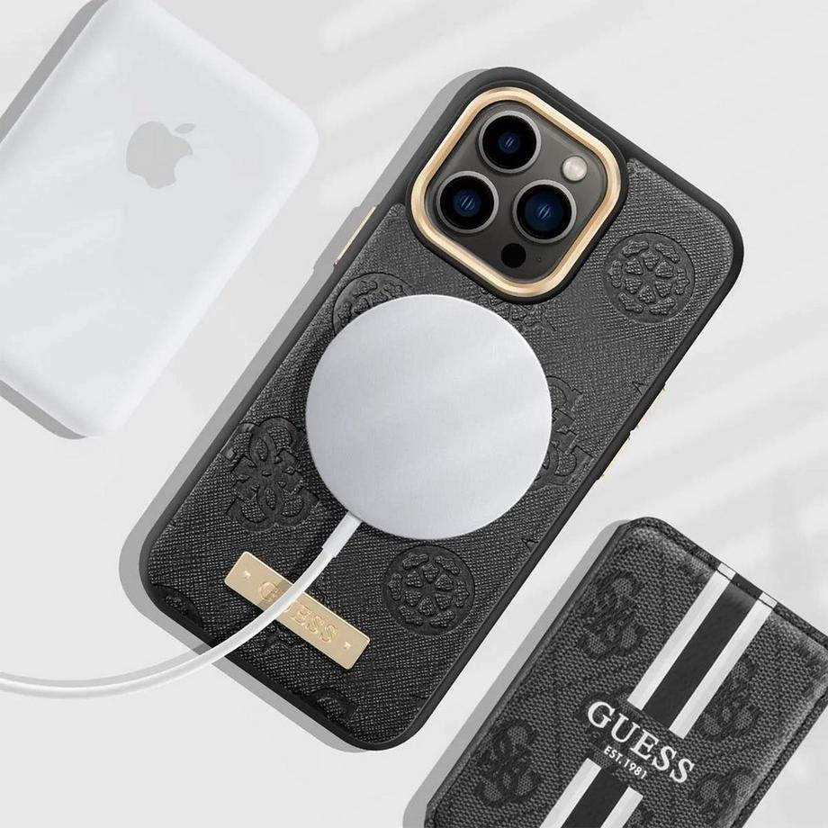 GUESS  Coque Magsafe iPhone 13 Pro Peony Metal 