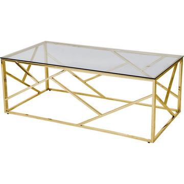 Couchtisch Snobstix Metall Glas gold 120