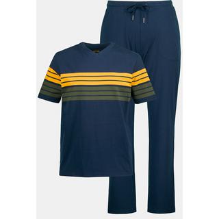 JP1880  Pyjama, complet, T-shirt rayé, pantalon, jusqu'au 8&nbsp;XL 