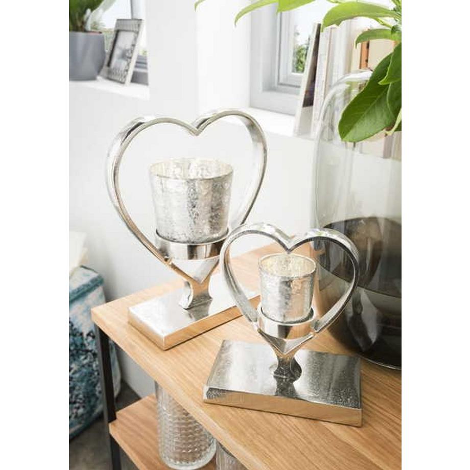 mutoni home  Windlicht Herz mit Antik-Glas 27cm 