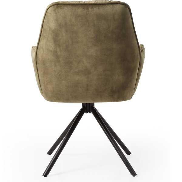 mutoni Fauteuil en velours velours avec fonction pivotante, vert forêt  