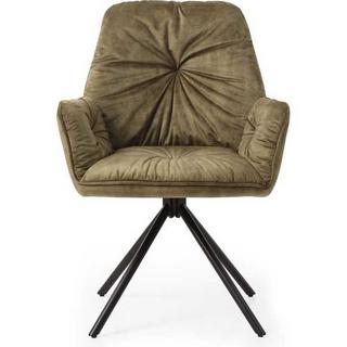 mutoni Fauteuil en velours velours avec fonction pivotante, vert forêt  