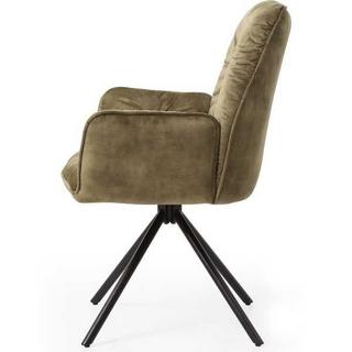 mutoni Fauteuil en velours velours avec fonction pivotante, vert forêt  