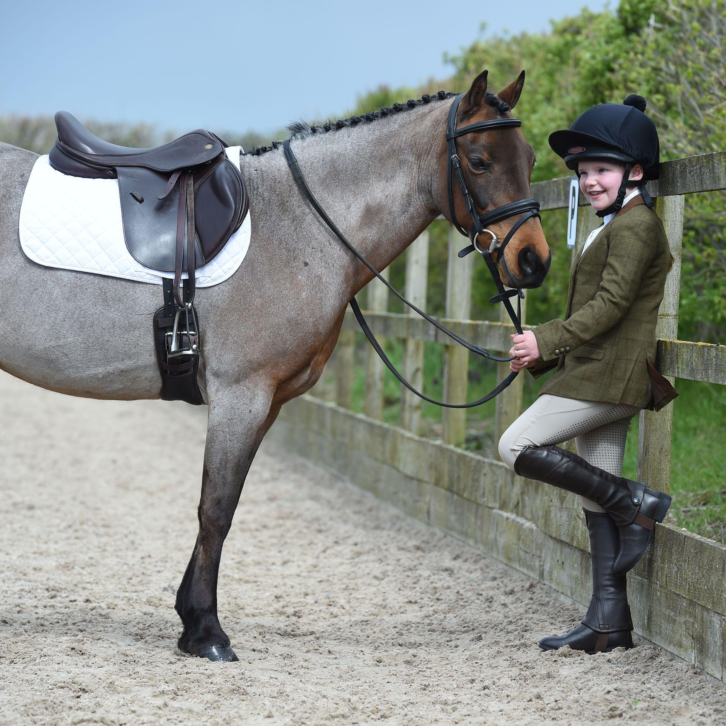 Weatherbeeta  Veste d'équitation ajustée à col en daim fille  Albany Tweed 