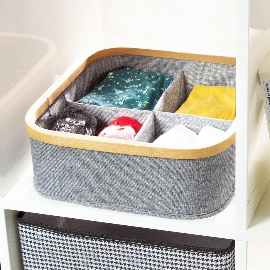 Calicosy Cesto in bambù con 4 scomparti  