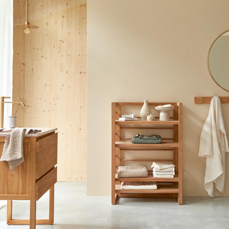 Tikamoon Scaffale basso in teak massello Sera  