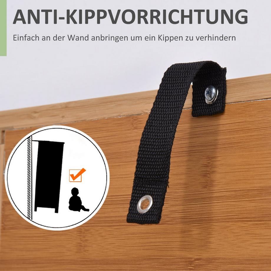 Northio Badzimmerschrank Standregal Mit Offenem Regal, Aus Bambus, Natur, 50X25,5X92Cm  