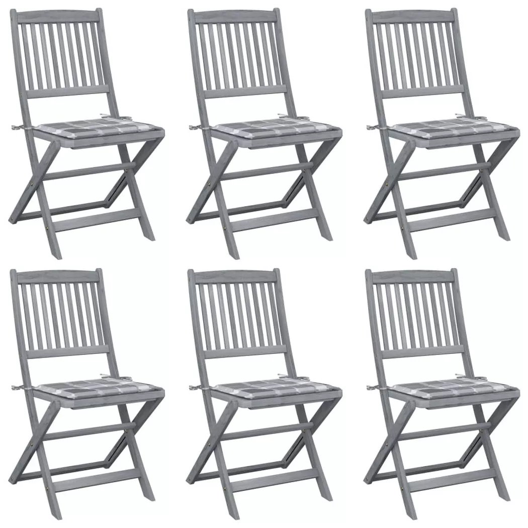 VidaXL - Gartenstuhl akazienholz, One Size, Grau