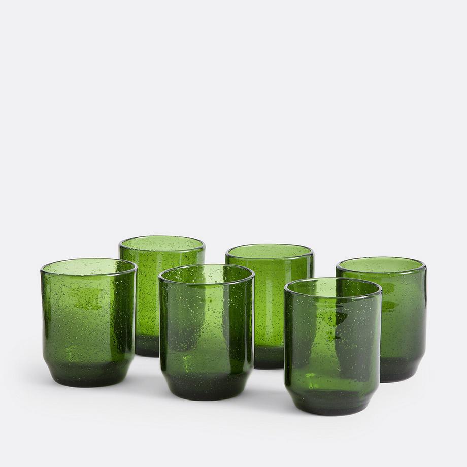 Set von 6 Wassergläsern aus Blasenglas
