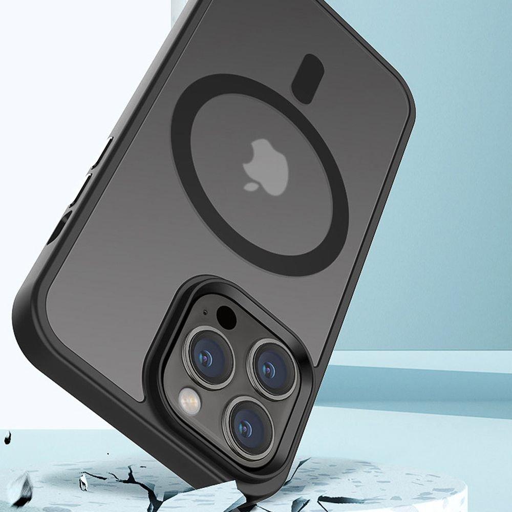 Cadorabo  Hülle für Apple iPhone 14 PRO MAX in SCHWARZ für MagSafe - Hybrid Schutzhülle mit TPU Silikon-Rand und stabiler Rückseite 