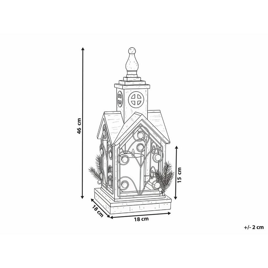 Beliani Lanterna a LED en Legno di abete Classico SYVANSI  