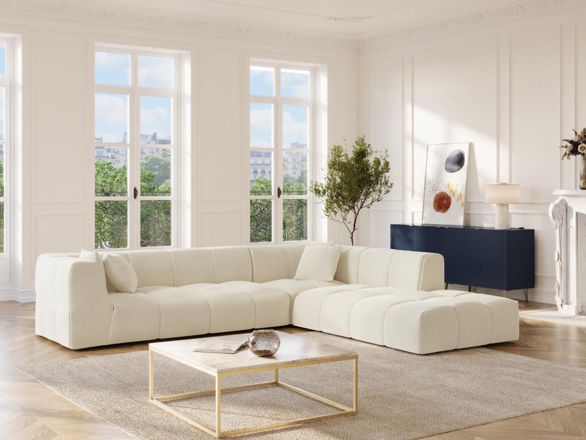 Maison Céphy Großes Ecksofa - Ecke rechts - Cord - Beige - NAEMIA von Maison Céphy  