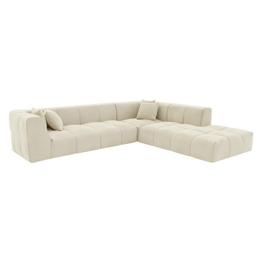 Großes Ecksofa - Ecke rechts - Cord - Beige - NAEMIA von Maison Céphy