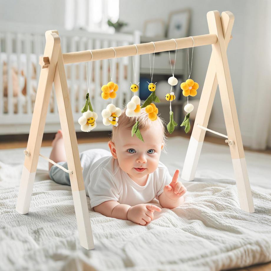 Activity-board  Baby Hölzerner Spielbogen, Baby Gym hölzernes Baby, Spielbogen Neugeborenes 