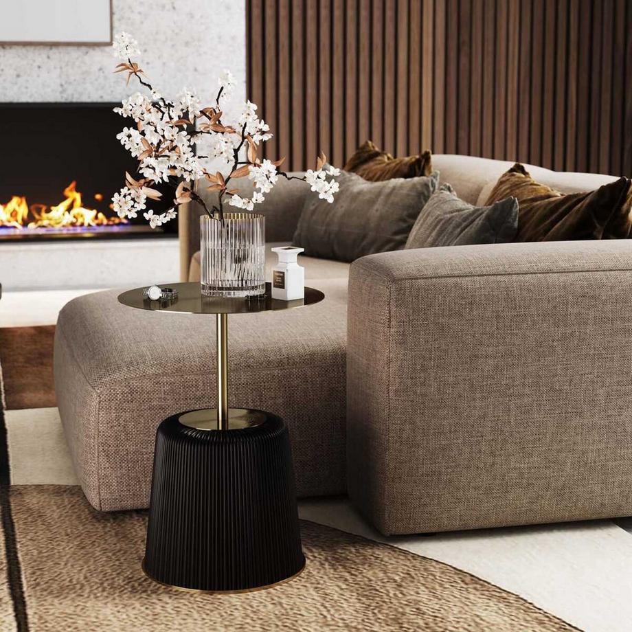 KARE Design Beistelltisch Endless Vegas Schwarz rund 40  