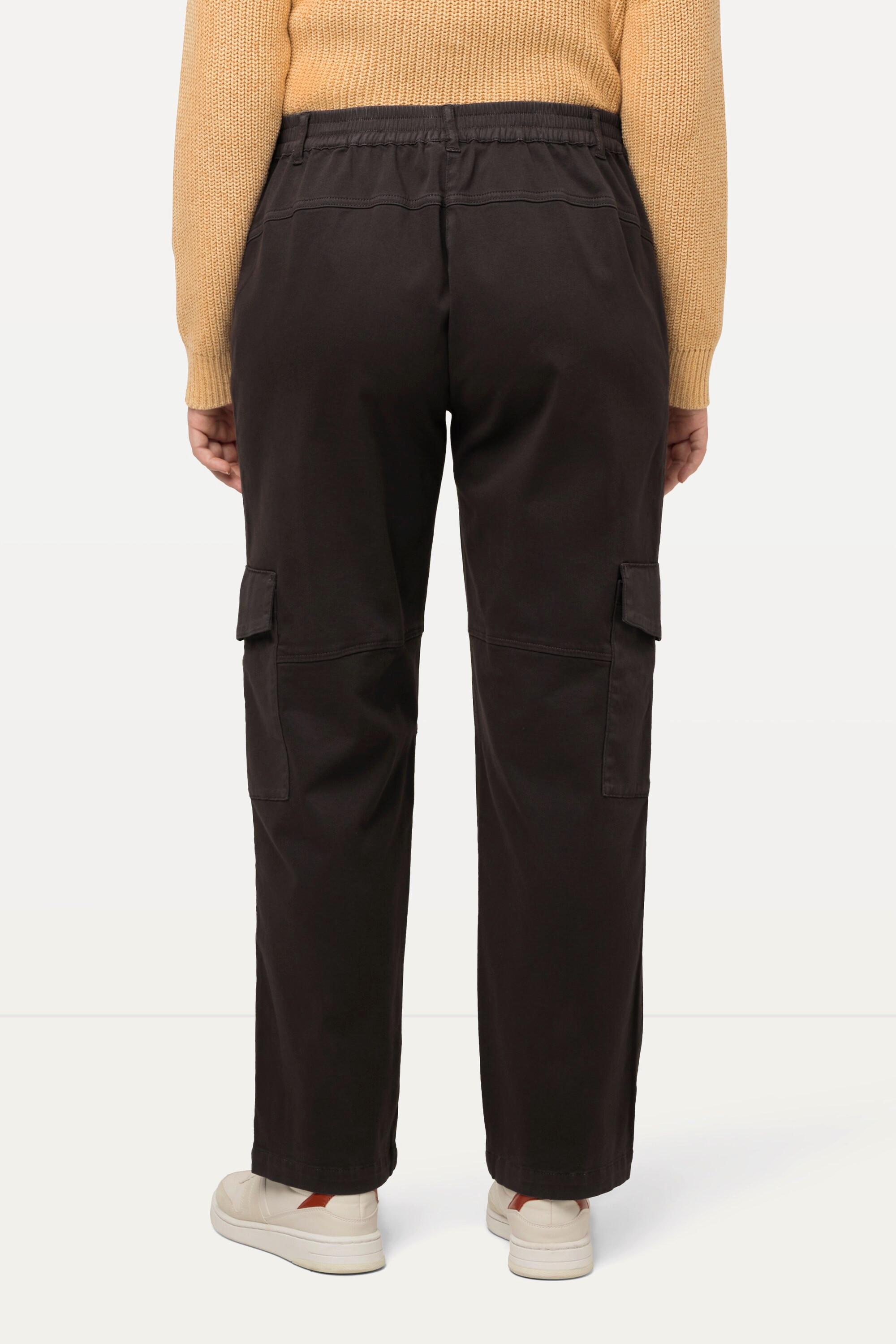 Ulla Popken  Pantaloni cargo con gamba a palloncino, cintura comoda e cotone biologico 