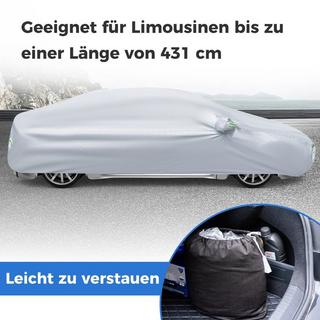 Northix Auto Abdeckplane mit Reißverschluss & Tasche Wetterfeste Autoabdeckung 479 x 173 x 115 cm Silber  