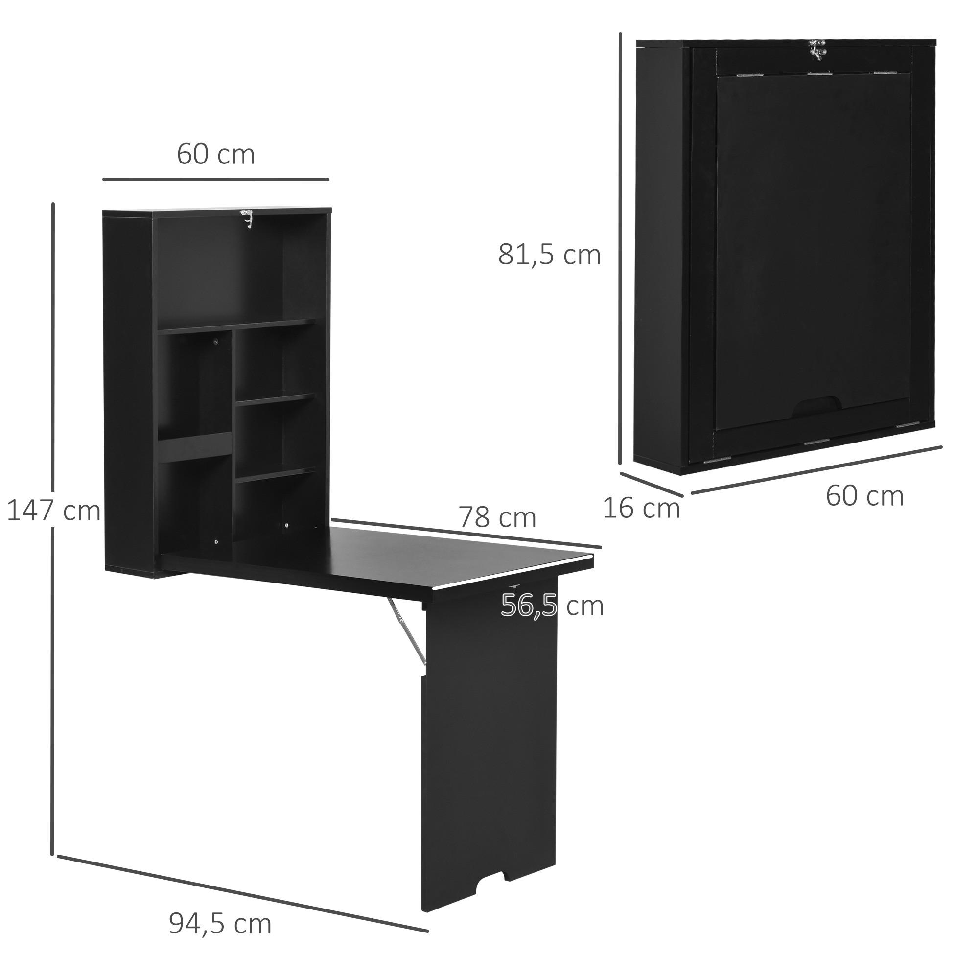 HOMCOM Table pliante murale  