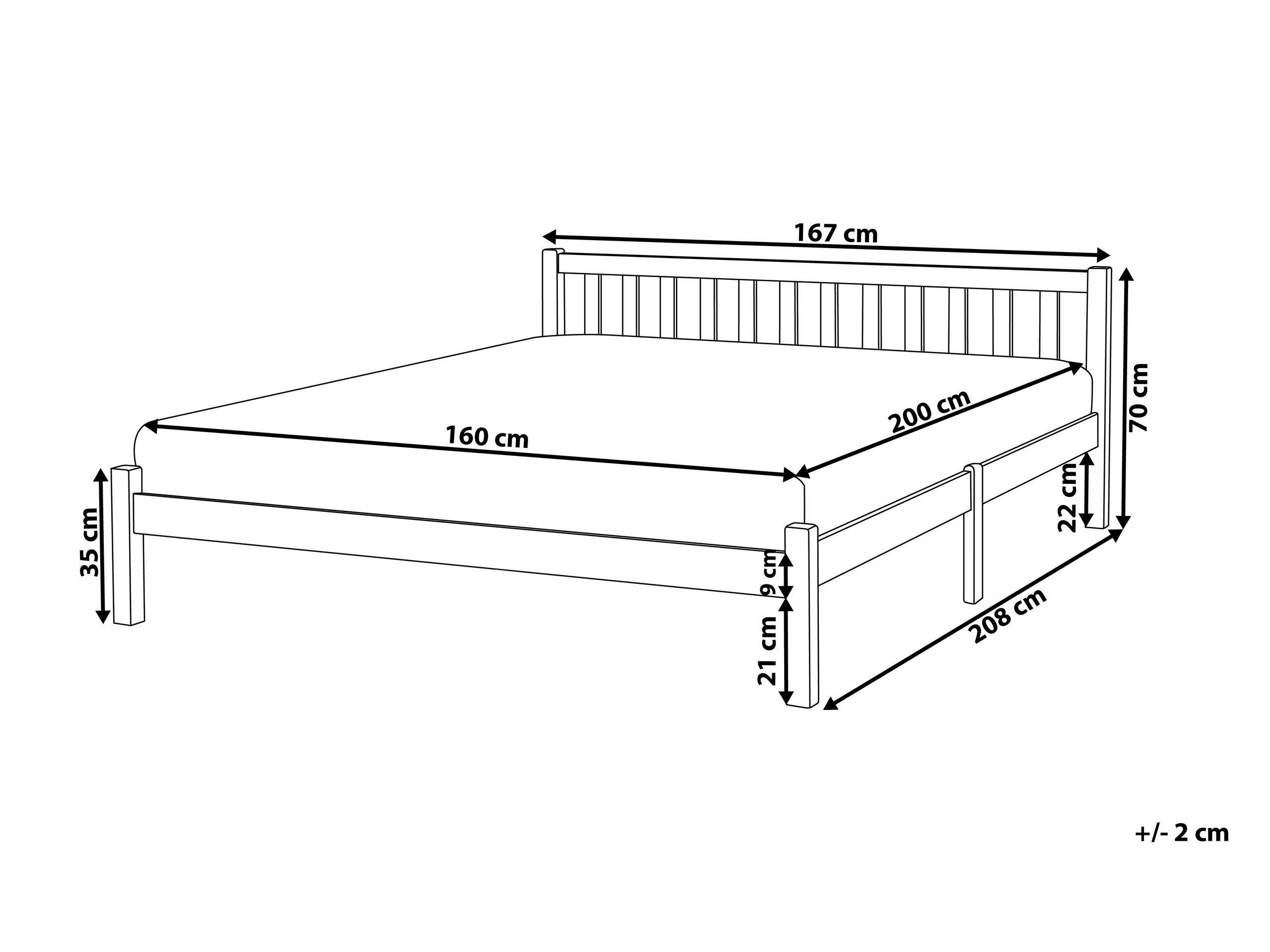 Beliani Letto en Legno di pino Scandinavo FLORAC  